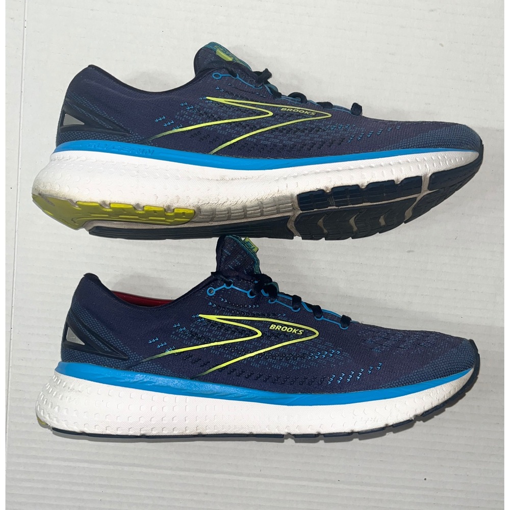 Brooks Glycerin 19 Running Shoes Mens 10 Navy Blue Lime 1103561D443 Sneakers